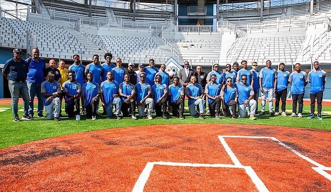 TEAM Bahamas (national baseball team) opened the new Andre Rodgers National Stadium and the Caribbean Cup on a winning note with a 4-3 win over the US Virgin Islands last night.