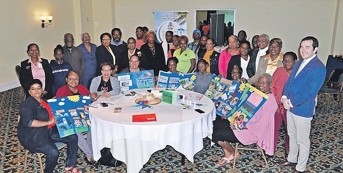 TWO-day Climate Change Health Ambassador Training at Our Lucaya, Freeport, Grand Bahama. Front left is Dr Calai Philippe, senior medical officer in the Ministry of Health, and far right is Dr Caleb Dresser, climate and humane health fellow, of the Department of Emergency Medicine, Havard Medical School.