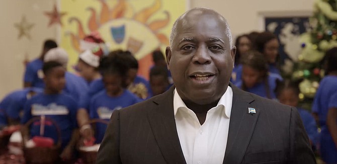 Prime Minister Philip "Brave" Davis pictured during his Christmas message video.