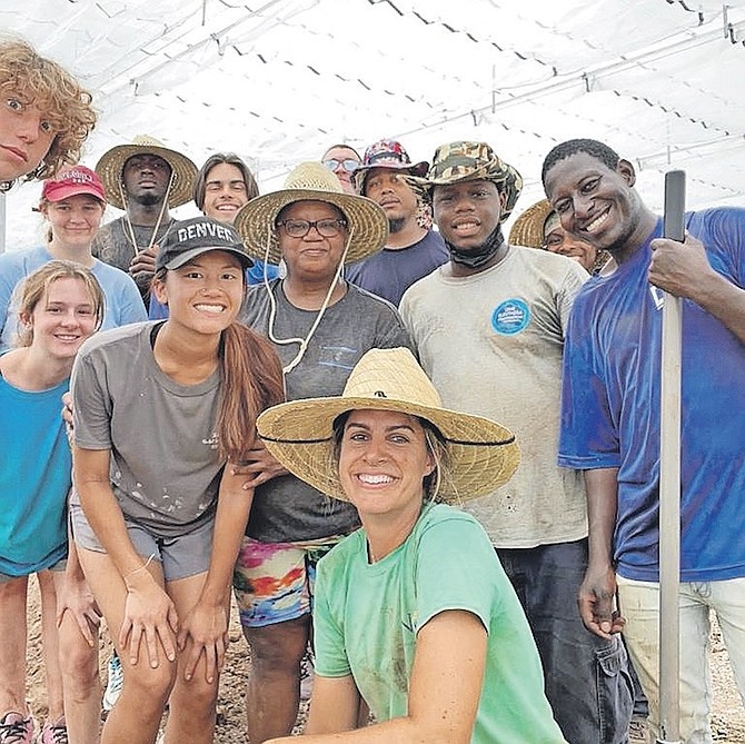 HORTICULTURALIST Kristen Colvin and a visiting group of 29 youth and adult farm volunteers hailing from Charleston, South Carolina.