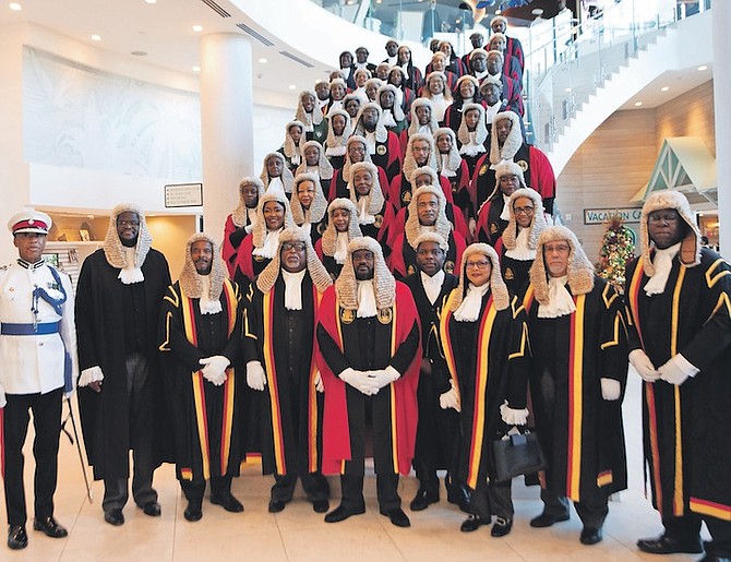 MEMBERS of the judiciary during yesterday’s start of the legal year. Photo: Moise Amisial
