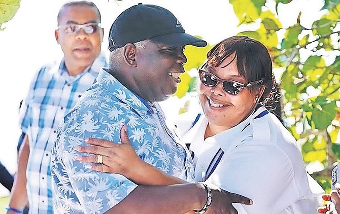 SCENES from Prime Minister Philip “Brave” Davis’ visit to Cat Island yesterday. Photo: BIS