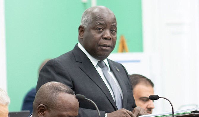 Prime Minister Philip ‘Brave’ Davis yesterday speaking during the mid-term budget communication.
Photo: Moise Amisial
