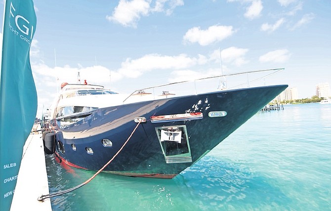 Pictured above is a yacht on show during the Bahamas Charter Yacht Show.
Photo: Moise Amisial
