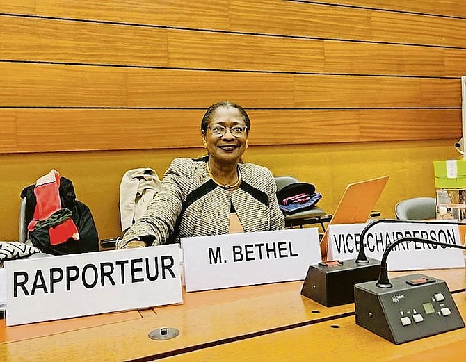 BAHAMIAN attorney Marion Bethel, sits on the United Nations CEDAW (Convention on the Elimination of All Forms of Discrimination Against Women).