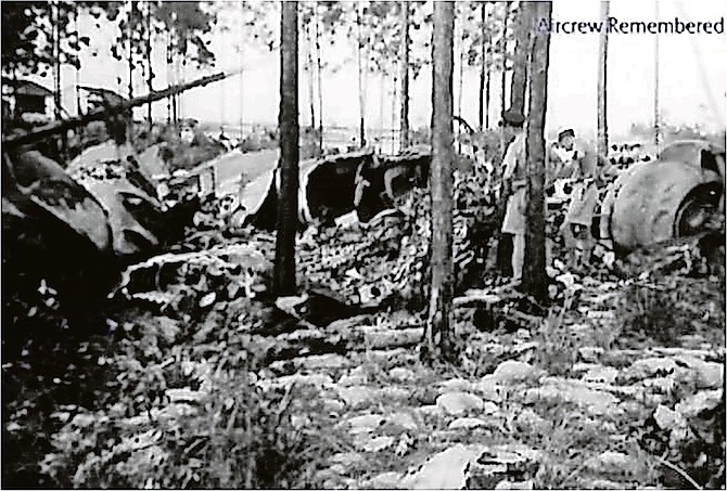 A photo of a crashed plane in The Bahamas. B-25, OTU111 expert Bob Livingston (Aus), said in May 2022: “It appears to be a wooded area just back from the water which suggests to me a take-off accident from Runway 32. Most accident’s locations are found in the splay areas from the upwind threshold – left or right depending on circumstances. If the B-25 lost an engine immediately after take-off it would tend to skid off towards that engine. If you have that information, you can narrow the search area, but from what I can see on Google Earth, all that area (in both splays) is now houses which means the location is now gone.”