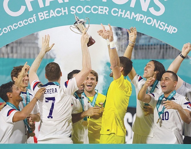 The USA won the beach soccer title last night, beating Mexico 5-0.
Photo: Austin Fernander/Tribune staff