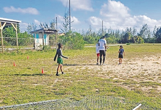 Youngsters in Andros participate in Holland’s Track and Field Camp.