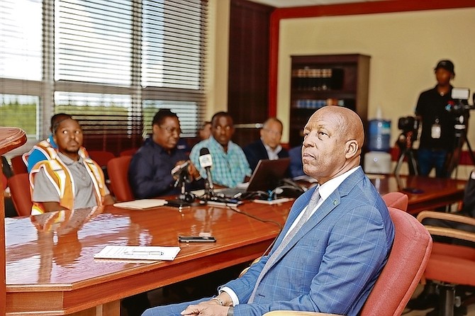 Minister of Works Alfred Sears yesterday announced the launch of the first phase of the ministry’s Traffic Management Centre. Photo: Austin Fernander