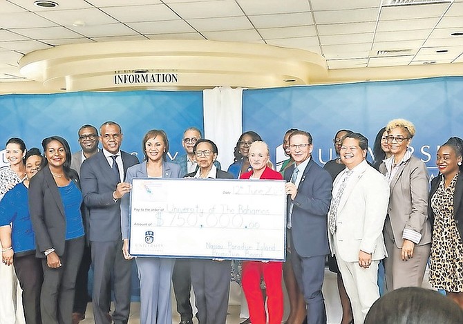 THE University of The Bahamas yesterday signed a memorandum of understanding with the Nassau/Paradise Island Promotions Board pledging $750k for a scholarship award and endowment fund to assist students in the culinary and tourism fields.
Photo: Moise Amisial