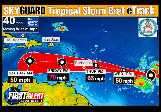 11AM Tropical Storm Bret eTrack