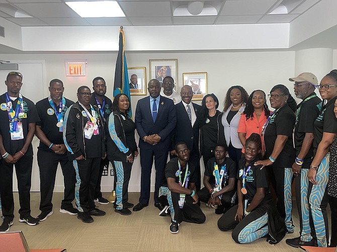A TIME TO CELEBRATE: Special Olympics Team Bahamas returned home to celebrate yesterday after a great showing at the 2023 Special Olympics World Games in Berlin, Germany.
Photo: Tenajh Sweeting/Tribune Staff