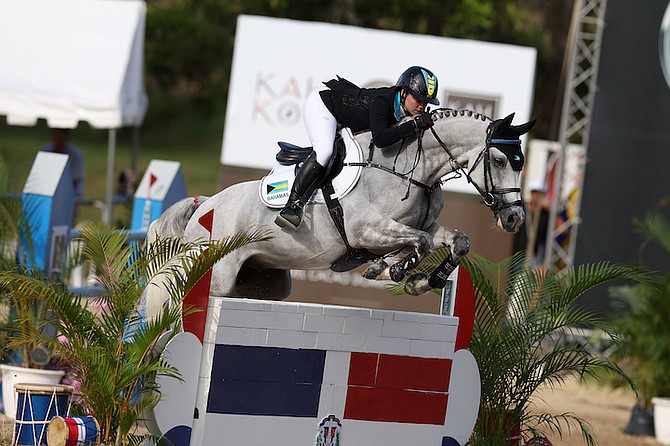 MILLIE & GULLI - The eye-catching Dominican Republic Wall caused problems for some but Millie and Gulli jumped it easily.