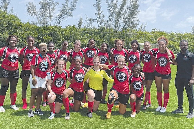 CHAMPIONSHIP PEDIGREE: The New Providence Lady Buccaneers shut down the Grand Bahama Lucayans 2-1 to claim gold in the soccer title match.
Photo: MOYSC-Department of Sports