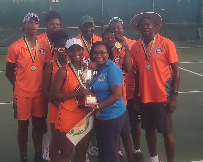 Andros Chickarnies get their gold medals in tennis.