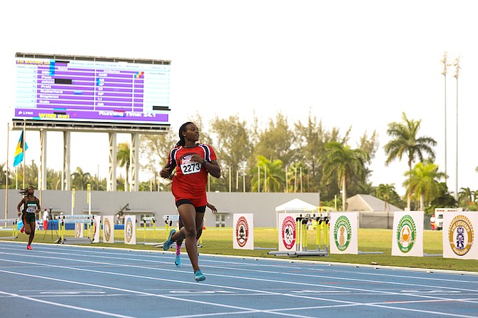 The New Providence Buccaneers end the track and field sporting discipline with 28 gold medals and a combined team score of 590 in the win.
Photo: Austin Fernander/Tribune Staff