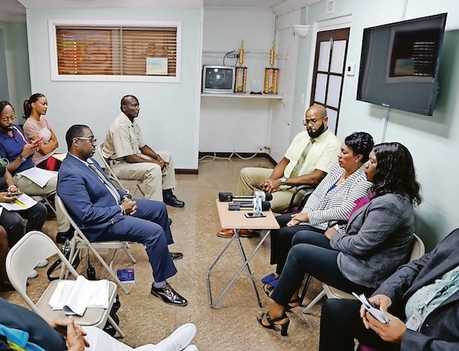 POLICE Chief Superintendent Earl Thompson, director of the police force’s Scientific Support Services along with a group of experts and officials, spoke during a press conference as the use of illicit fentanyl rises in The Bahamas.
Photo: Austin Fernander