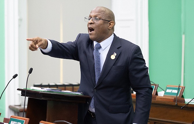 FNM Leader Michael Pintard in the House of Assembly.
Photo: Moise Amisial