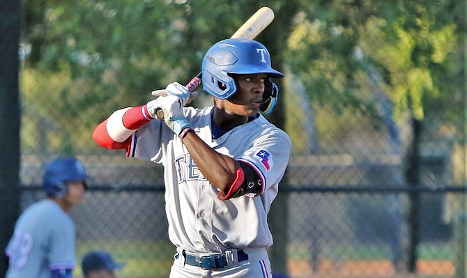 Junior Baseball League of Nassau standout Sebastian Walcott, 17, is currently in the Arizona Complex League where in 147 at-bats, he’s averaging .265 with seven home runs, 21 runs batted in (RBI) and 11 stolen bases with the ACL Rangers.