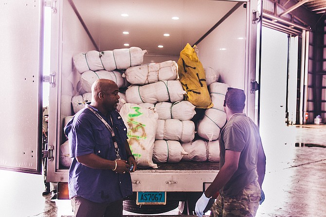 Eighty-two crocus sacks of suspected marijuana were seized on Friday. Photos: Moise Amisial