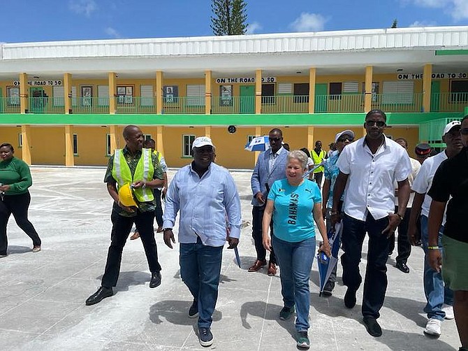 PRIME Minister Philip “Brave” Davis along with Education Minister Glenys Hanna-Martin toured several government schools under renovation yesterday as the new school year nears.
Photos: Leandra Rolle