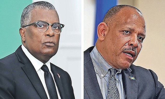 PROGRESSIVE Liberal Party Chairman Fred Mitchell and FNM chairman Dr Duane Sands.