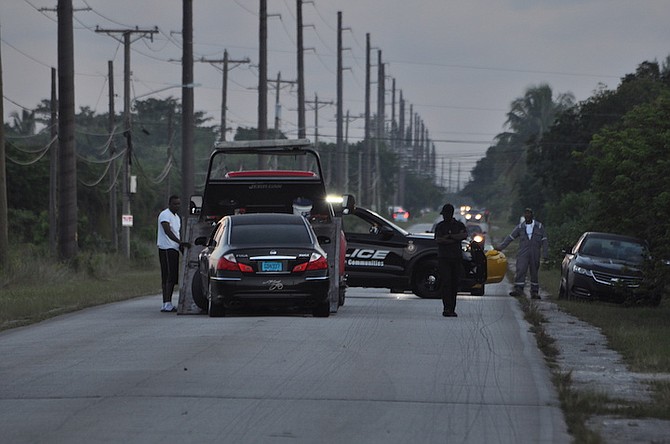 Police at the scene of the accident. Photo: Vandyke Hepburn