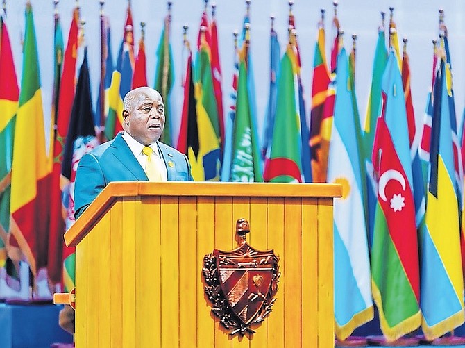 PRIME Minister Philip “Brave” Davis speaking at the G77+China Summit in Havana, Cuba.