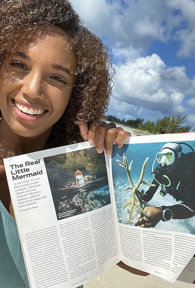 ALANNAH Vellacott with the article celebrating her work in Essence magazine.