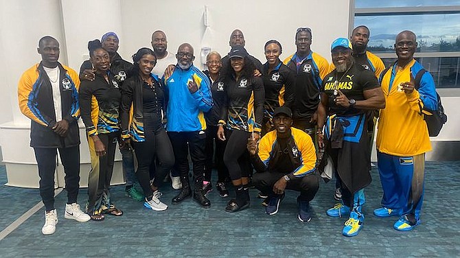 GO TEAM BAHAMAS: The Bahamas Bodybuilding Wellness and Fitness Federation team commuted to Aruba yesterday for the 50th Central American and Caribbean (CAC) Bodybuilding Championships set for September 21-25.