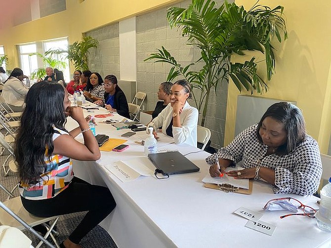 THIRTEEN hundred people endured overcast conditions to attend the British Colonial Hotel’s job fair at the Andre Rogers National Baseball Stadium yesterday, highlighting the demand for jobs even after the unemployment rate hit a 15-year low earlier this year.
Photos: Moise Amisial