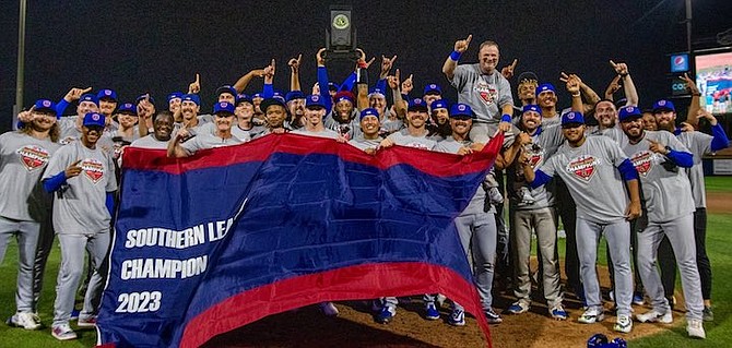 THIRD baseman BJ Murray and the Tennessee Smokies celebrate after winning the Double-A Southern League championship title.
