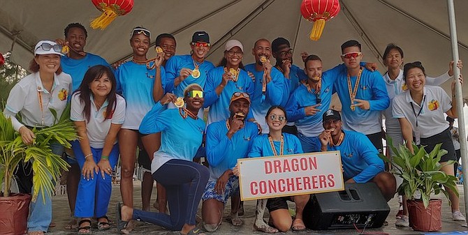 Champions Dragon Concherers successfully defended their title at the Bahamas Chinese Dragon Boat Racing competition.
