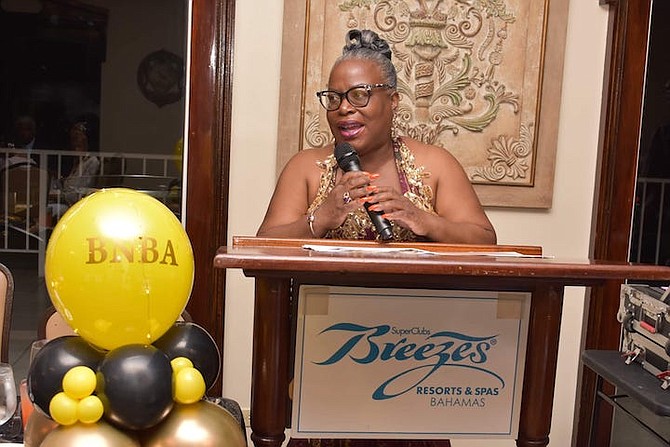 Sharon Martin, keynote speaker at the 4th Bahamas National Breastfeeding Association Awards held at Superclubs Breezes on Sunday. 
Photos: Nakita Cash/Cash Empire