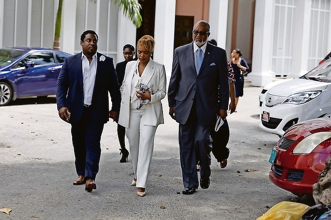 THE PARENTS of Che Karson Major arriving at court yesterday for the start of their court case against Family Guardian for the death of their unborn child.
Photo: Moise Amisial