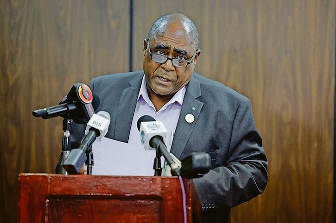 ACTING Parliamentary Commissioner Arthur Taylor II during a press conference at the Parliamentary Registration Department yesterday.
Photo: Dante Carrer