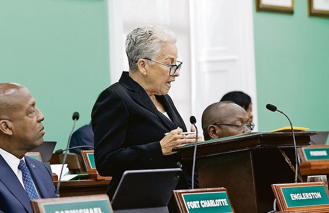 MINISTER of Education Glenys Hanna Martin yesterday tabled an annual report on BTVI for 2022-2023 year in the House of Assembly.
Photo: Moise Amisial
