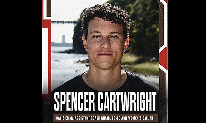 MAKING WAVES: Top sailor Spencer Cartwright has joined the Brown University sailing team as the Davis Emma Assistant Coach Chair in 2023-24.