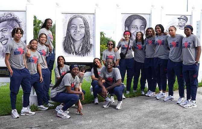 A SWEET HOMECOMING: Grand Bahama native Yolett "Coach Yo" McPhee-McCuin and the University of Mississippi (Ole Miss) Rebels visited the Sports Walk of Fame during their trip for the Battle 4 Atlantis women's tournament
