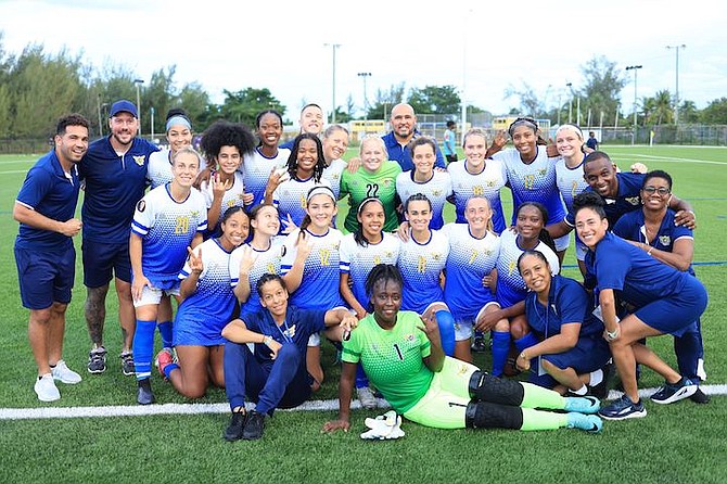 The US Virgin Islands senior women’s national soccer team earned their first win of the Road to CONCACAF Women’s Gold Cup against The Bahamas 2-1 yesterday at the Roscow AL Davies Soccer Field.
Photo by Moise Amisial