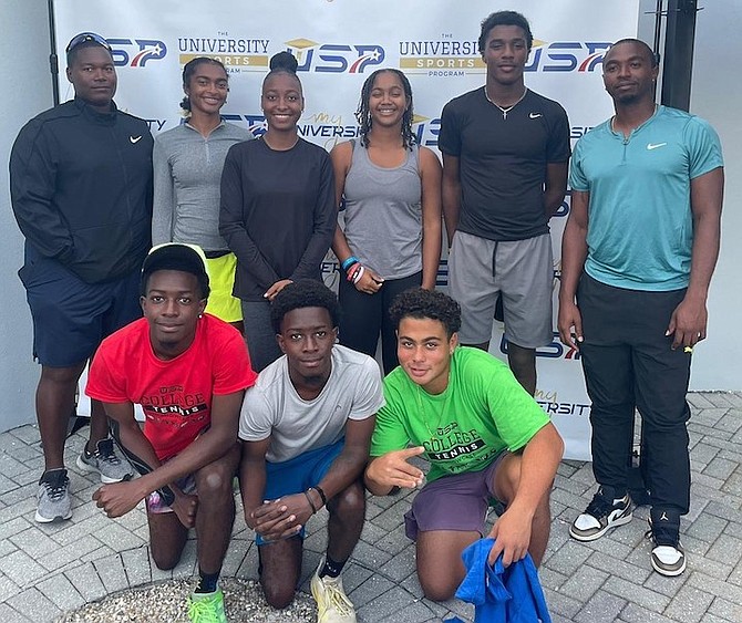 BAHAMAS team members in Maples, Florida, where seven Bahamian junior tennis players participated in a college showcase last week.