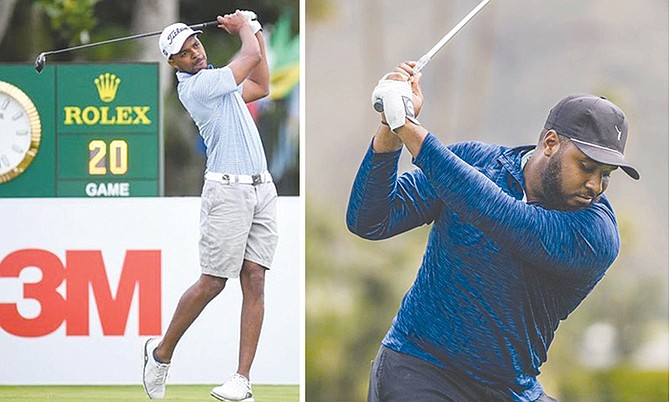 GOLFERS DEVAUGHN ROBINSON, left, and Cameron Riley are aiming to win the Bahamas Professional Golf Association’s national championship title. The prestigious event is scheduled to run from Thursday to Sunday at the Ocean Golf Club on Paradise Island.