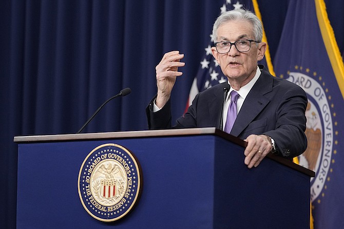 Federal Reserve Board Chair Jerome Powell speaks during a news conference about the Federal Reserve's monetary policy at the Federal Reserve on December 13 in Washington. (AP Photo/Alex Brandon)