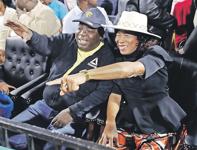 PRIME Minister Philip “Brave” Davis and Governor General Cynthia “Mother” Pratt during the 2023 Boxing Day Junkanoo parade on December 26, 2023. Photo: Dante Carrer