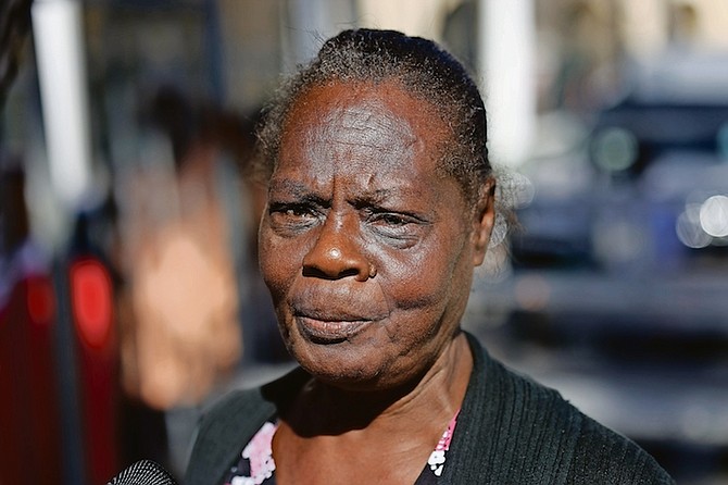 Grandmother Stella Gray while at the FNM-led protest on murder told The Tribune she is haunted by the death of her granddaughter Davinique Gray and fears no one will be arrested for the killing. 
Photo: Moise Amisial