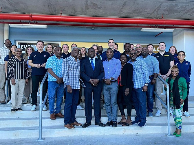 TOURING THE STADIUMS: Members of World Athletics tour the Thomas A Robinson national stadiums during their visit to determine its readiness ahead of the World Athletics Relays in May. Photo: LOC-World Relays 2024