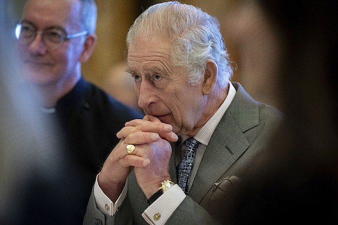 King Charles III, pictured here in December 2023, has been diagnosed with a form of cancer and has begun treatment, Buckingham Palace said on Monday. (Aaron Chown/Pool Photo via AP, File)