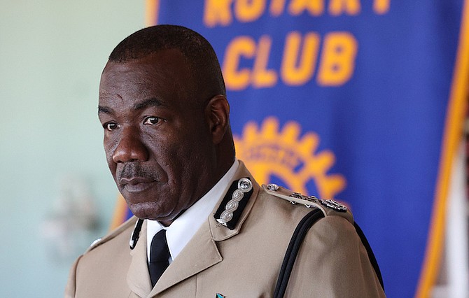DEPUTY Police Commissioner Leamond Deleveaux during a meeting of the Rotary Club of West Nassau at Poop Deck at Sandyport yesterday. Photo: Dante Carrer