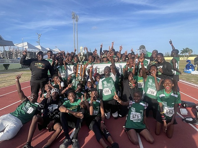 CHAMPIONSHIP PEDIGREE: The CH Reeves Raptors emerged as victors of the 30th GSSSA Track and Field Championships for the fourth consecutive year with a total of 891 points in the junior division.
Photo: Tenajh Sweeting/Tribune Staff