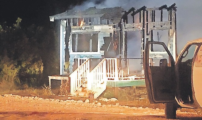 THE BLAZE that destroyed the home of Melva McPhee.